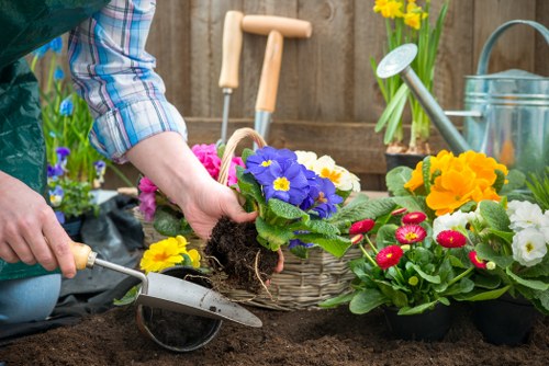 Seasonal lawn feeding in Crossness for stronger growth